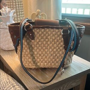 Brighton Brown and Tan Shoulder Bag with Classic Design